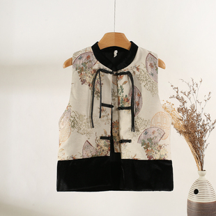 2026新中式轻国风盘扣高贵马甲女款春季新款高级感宋锦坎肩女背