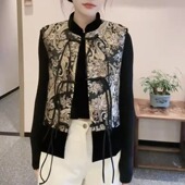 重工提花流苏盘扣宽松显瘦百搭马 新款 新中式 国风马甲女2026春季