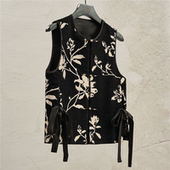 马甲国风上衣黑色提花无袖 叠穿马甲轻国风女装 2025新款 新中式 春季