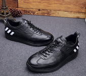 男鞋 报财狼真皮休闲男鞋 真皮运动鞋 皮鞋 头层牛皮英伦潮流休闲鞋