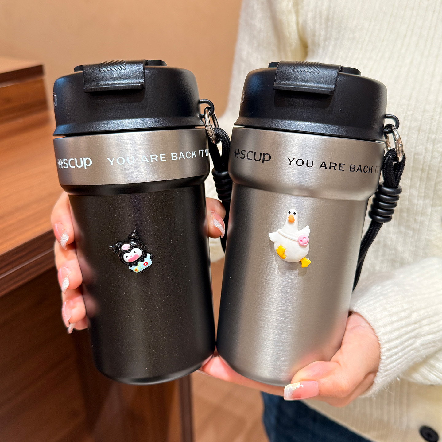 简约咖啡保温杯外出便携随行杯子