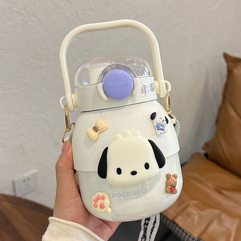 儿童保温杯女生可爱大容量双饮水杯便携学生316食品级大肚吸管杯