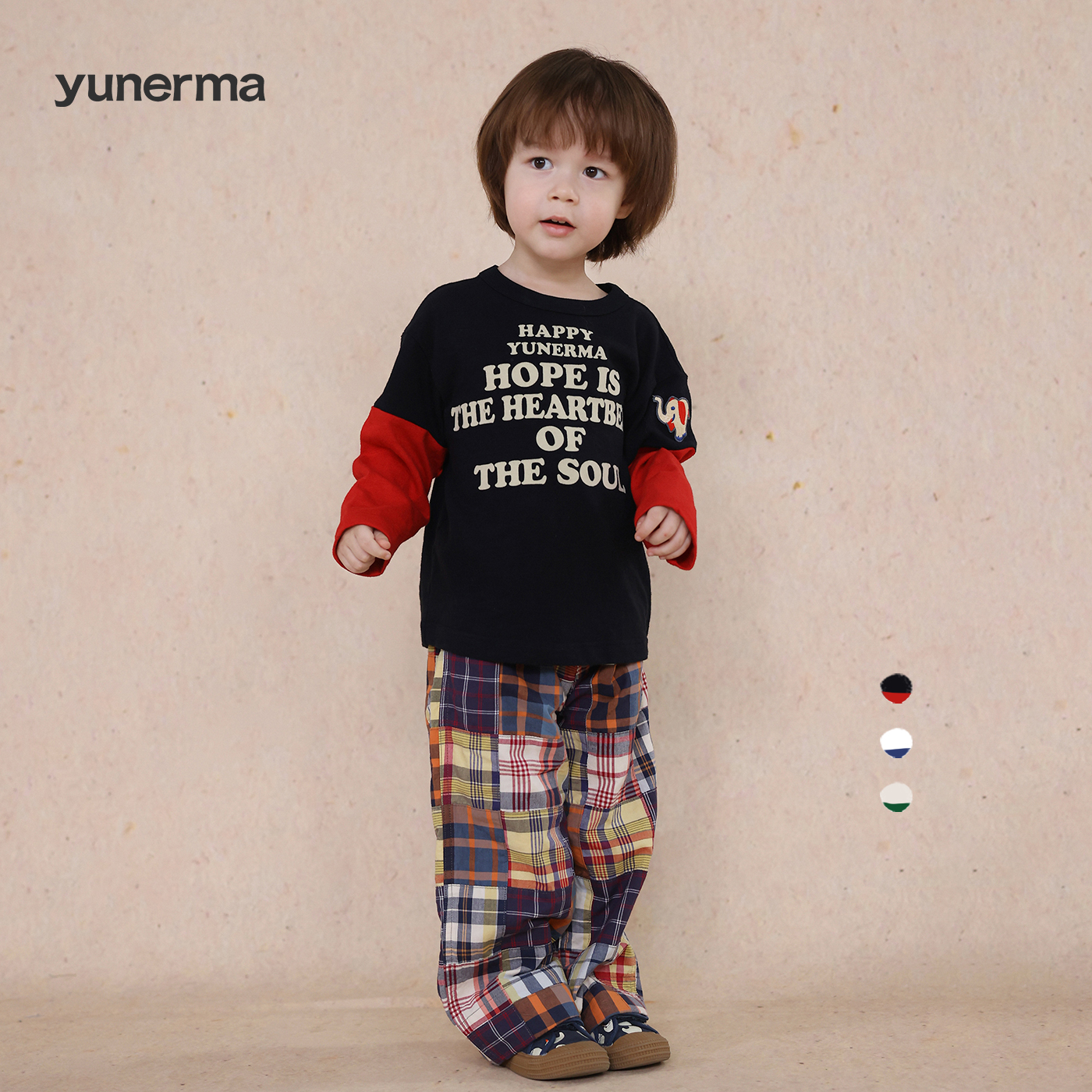 允儿妈男童日系字母卡通长袖T恤