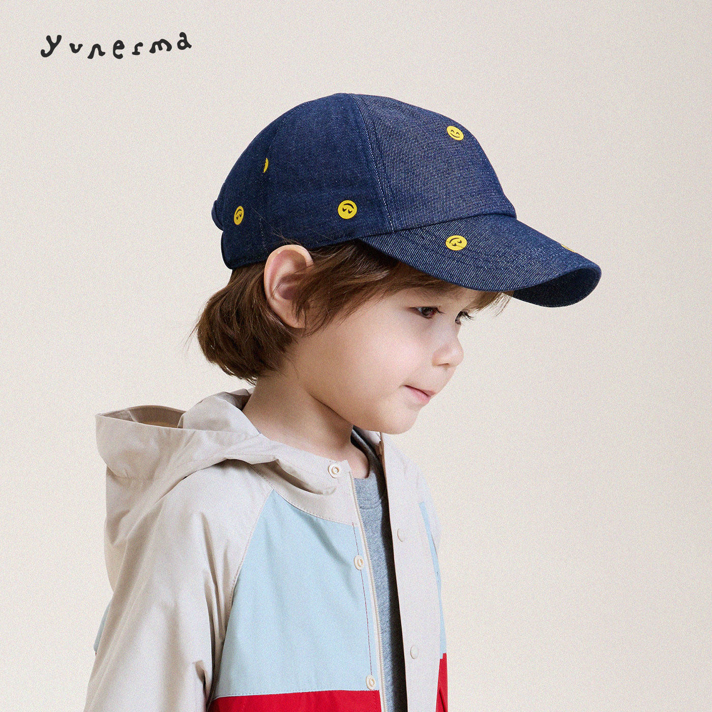 允儿妈儿童帽子春秋季薄款宝宝鸭舌帽宝宝笑脸防晒棒球帽夏季男童