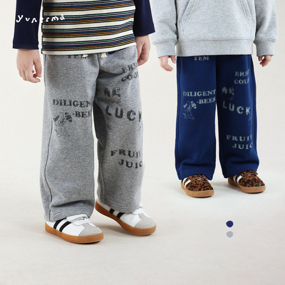 允儿妈男童日系涂鸦休闲运动长裤
