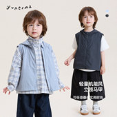 轻量马夹上衣 宝宝幼儿园时尚 允儿妈男童装 儿童山系春秋连帽马甲