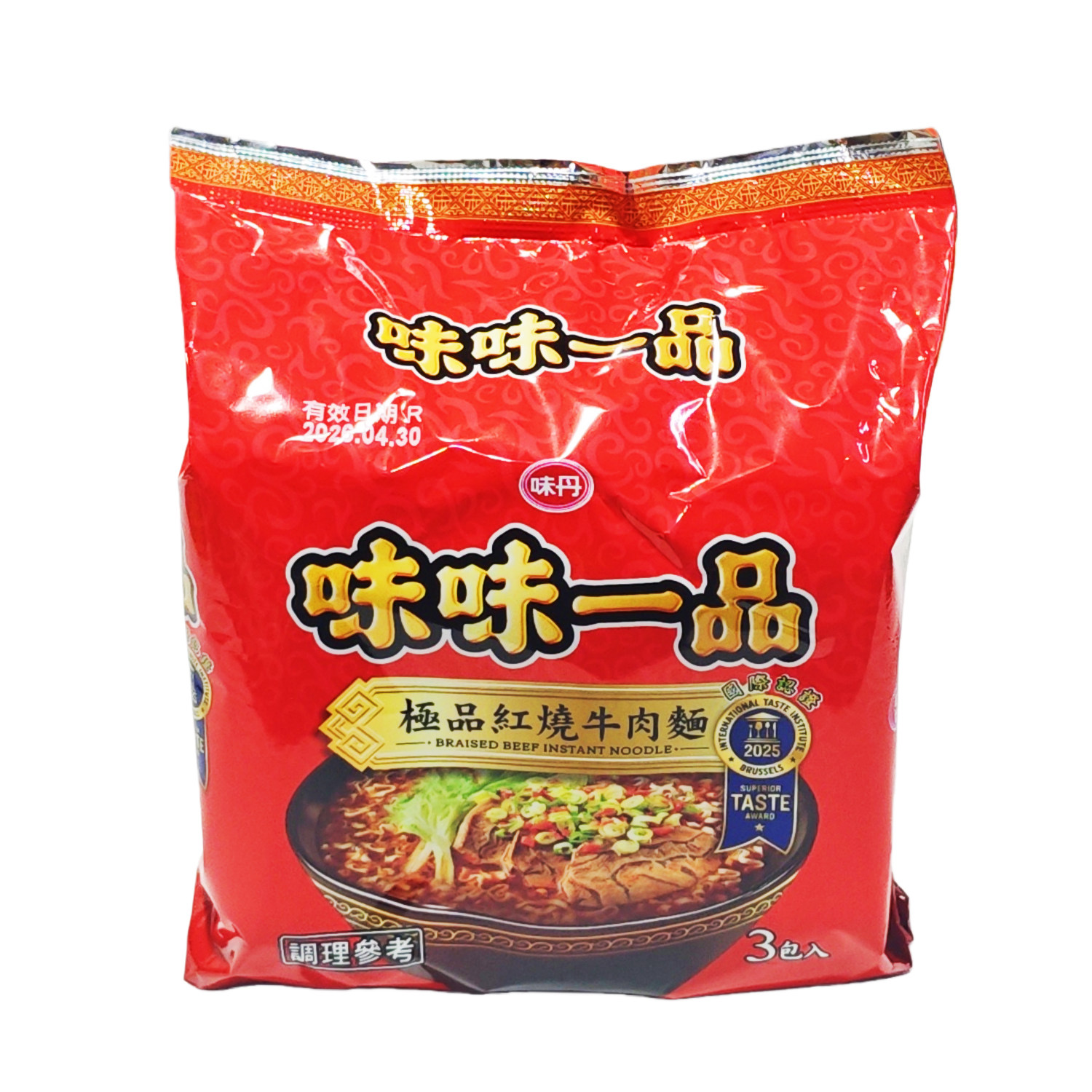 台湾原装味味一品红烧牛肉面543g