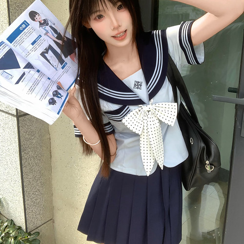 织野鹿jk原创水手服短袖套装