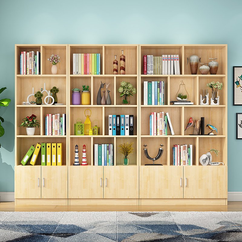 书柜实木置物架学生自由组合简易