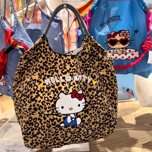 日本Kitty刺绣手提斜挎单肩帆布包包女ballchain大容量环保购物袋