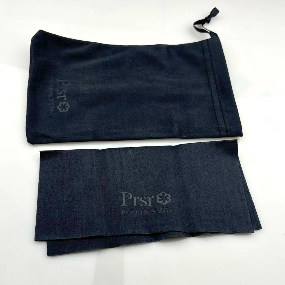 帕莎Prsr品牌太阳眼镜盒黑色条纹皮盒便携带镜盒帕沙折叠墨镜镜盒