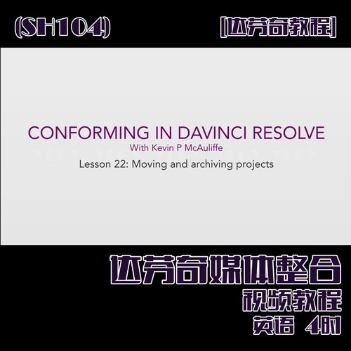 (SH104) 达芬奇DaVinci Resolve 媒体整合视频教程 4时