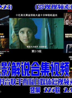 (SY23) 电影解说素材（成品）成品影视素材 竖屏 225款 2.90G
