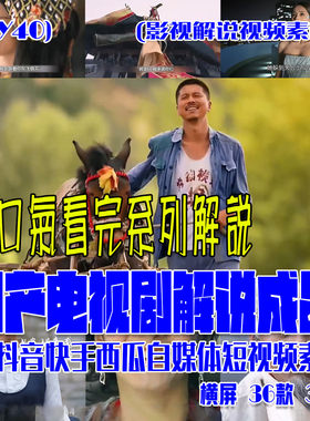 (SY40) 一口气看完国产电视剧系列解说成品抖音素材 横屏36款35G