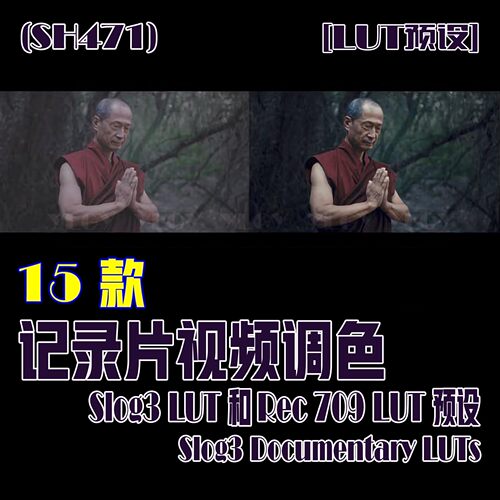 (SH471) 15个记录片视频调色 Slog 3LUT 和 Rec 709LUT预设