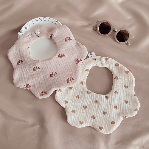 出口韩国纯棉纱布婴儿口水巾