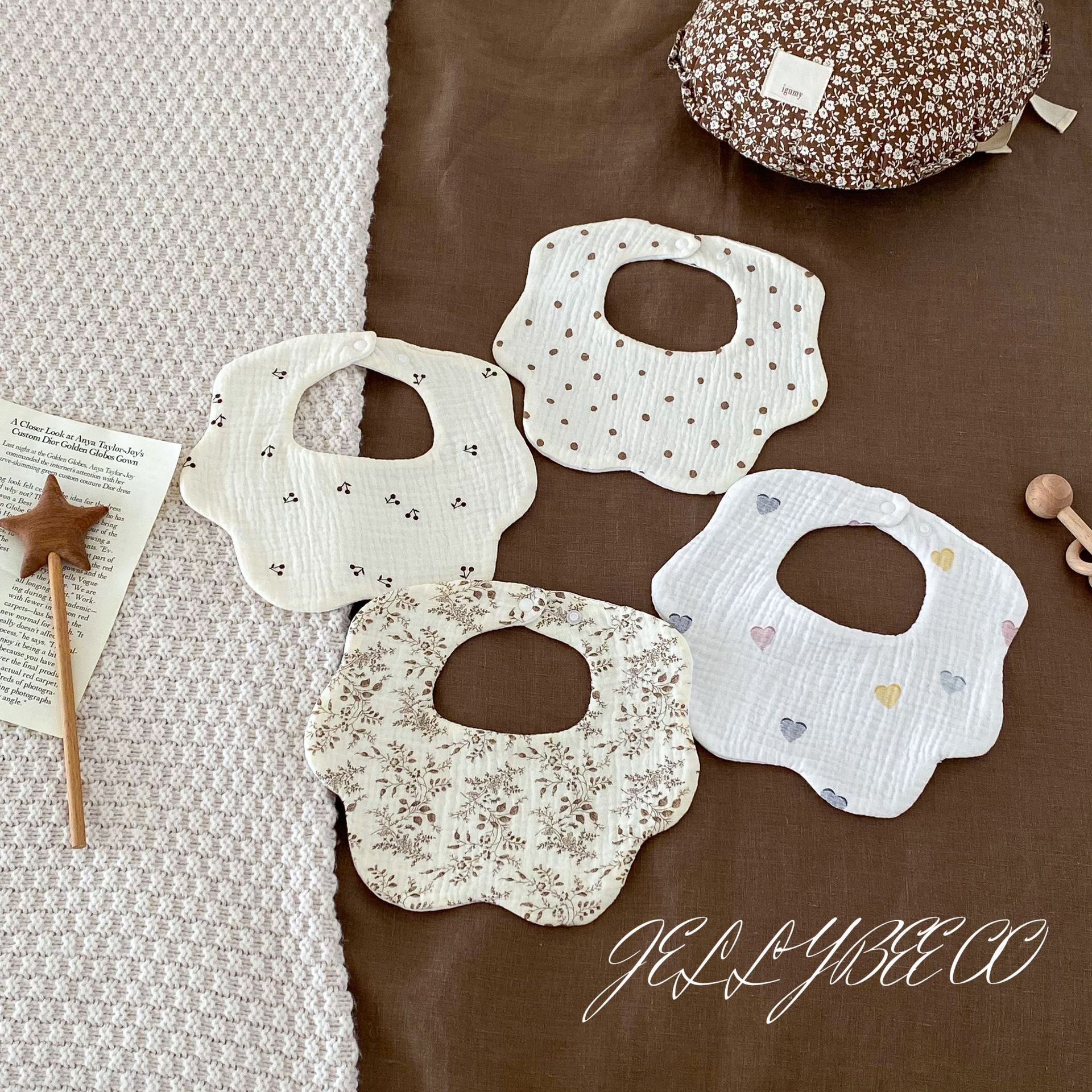 出口韩国纯棉纱布婴儿口水巾