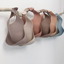 韩国食品级儿童硅胶围兜婴儿饭兜辅食宝宝纯色围嘴防水防污口水兜