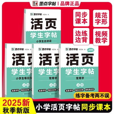 墨点字帖小学生练字帖常用字古诗文正楷字帖荆霄鹏硬笔书法描红字帖小学古诗文练习字帖每日一练钢笔楷书字帖学生练字描红本