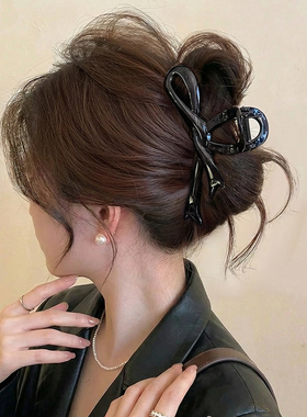 飘带抓夹蝴蝶结鲨鱼夹2026新款高级感头发夹子秋日后脑勺发夹发饰