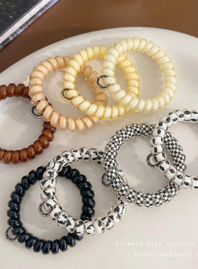 3根装！果冻电话线发圈女高级感扎头发绳皮筋加粗高弹力头绳发饰