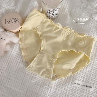 云朵是天空的浪漫~可爱木耳边少女生纯棉中腰包臀面包裤三角内裤