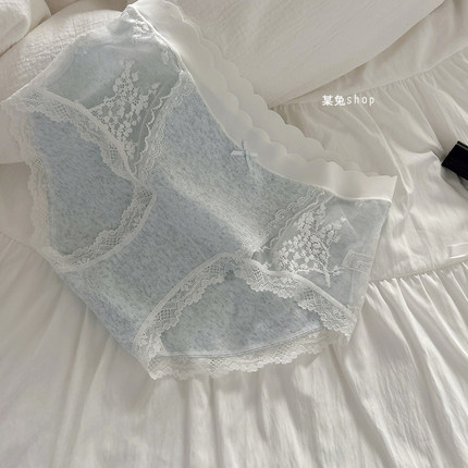 超美7A抑菌婴儿棉透气蕾丝拼接性感纯欲少女中腰三角内裤女士棉