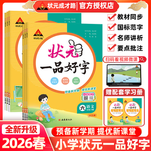成才路小学语文同步练字帖人教版 一品好字一二三四五六年级上册下册状元 附赠听写默写本生字参照卡配教学视频课 2026春状元 2025秋