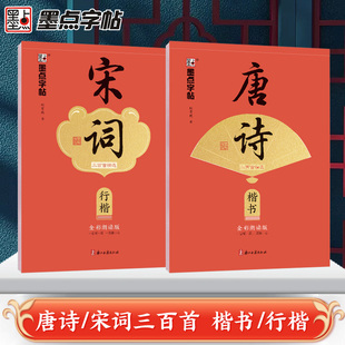 墨点字帖唐诗三百首精选楷书宋词正楷行楷国学经典硬笔字帖中国古典诗词荆霄鹏钢笔字帖双面临摹描写临写纸硬笔成人学生书法练习册