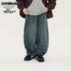 弯刀裤 男女童装 松紧腰儿童裤 柔软秋冬加绒加厚牛仔裤 子长裤 宽松