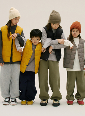 冬季保暖厚实棉马甲三色内搭男女童装儿童无袖上衣背心外套棉内胆