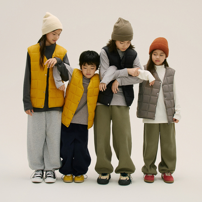 冬季保暖厚实棉马甲三色内搭男女童装儿童无袖上衣背心外套棉内胆