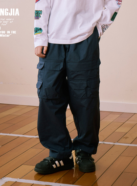 【两色】做工复杂口袋工装长裤休闲儿童裤子松紧腰男女童装春秋新