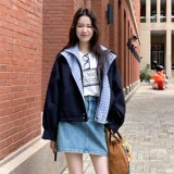 2C270-2859-P165-K238双领夹克拼色外套，女装短外套，2C270