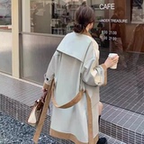 2C270-833-P165-K238小个子款拼色中长款风衣外套，女装风衣，2C270