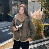 2C270-2888-P245-K338仿皮草皮毛一体夹克外套，女装短外套，2C270