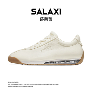 SALAXI莎莱茜德训鞋女百搭阿甘鞋真皮气垫底休闲情侣低帮板鞋男鞋