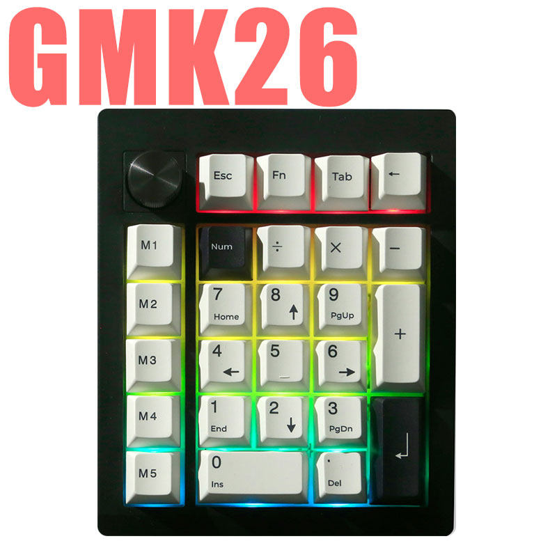GMK26佐亚机械数字小键盘三模RGB背光蓝牙无线2.4G旋钮QMK/VIA