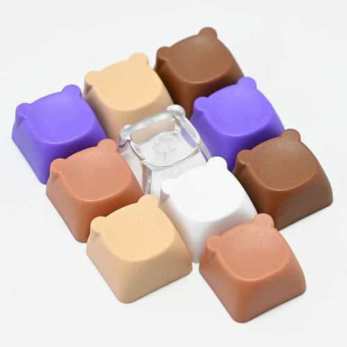 熊脸动物脸形个性键帽PBT材质无刻球帽游戏点缀替代机械键盘帽