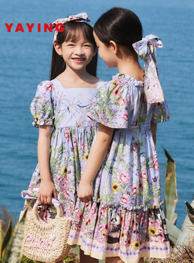 [爆款闭眼入]EP雅莹童装2025春夏女童公主裙印花泡泡袖连衣裙