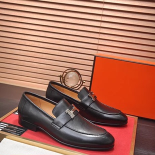 邦家尼欧洲站真皮结婚男鞋牛皮牛津休闲皮鞋发型师商务一脚蹬新款