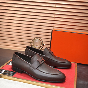 邦家尼欧洲站真皮结婚男鞋牛皮牛津休闲皮鞋发型师商务一脚蹬单鞋