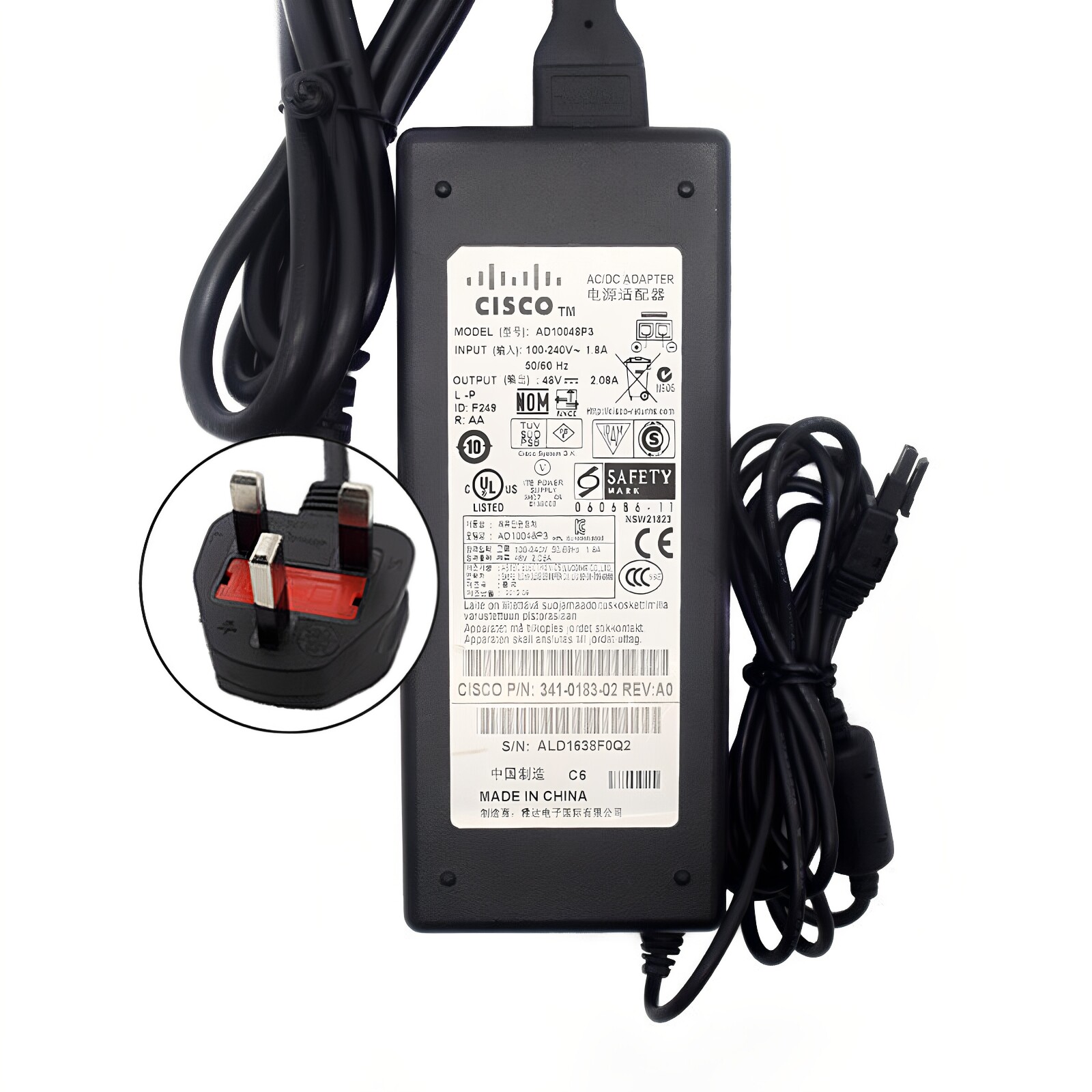 原装Cisco思科AD10048P3防火墙电源适配器ASA 5505充电器48V2.08A