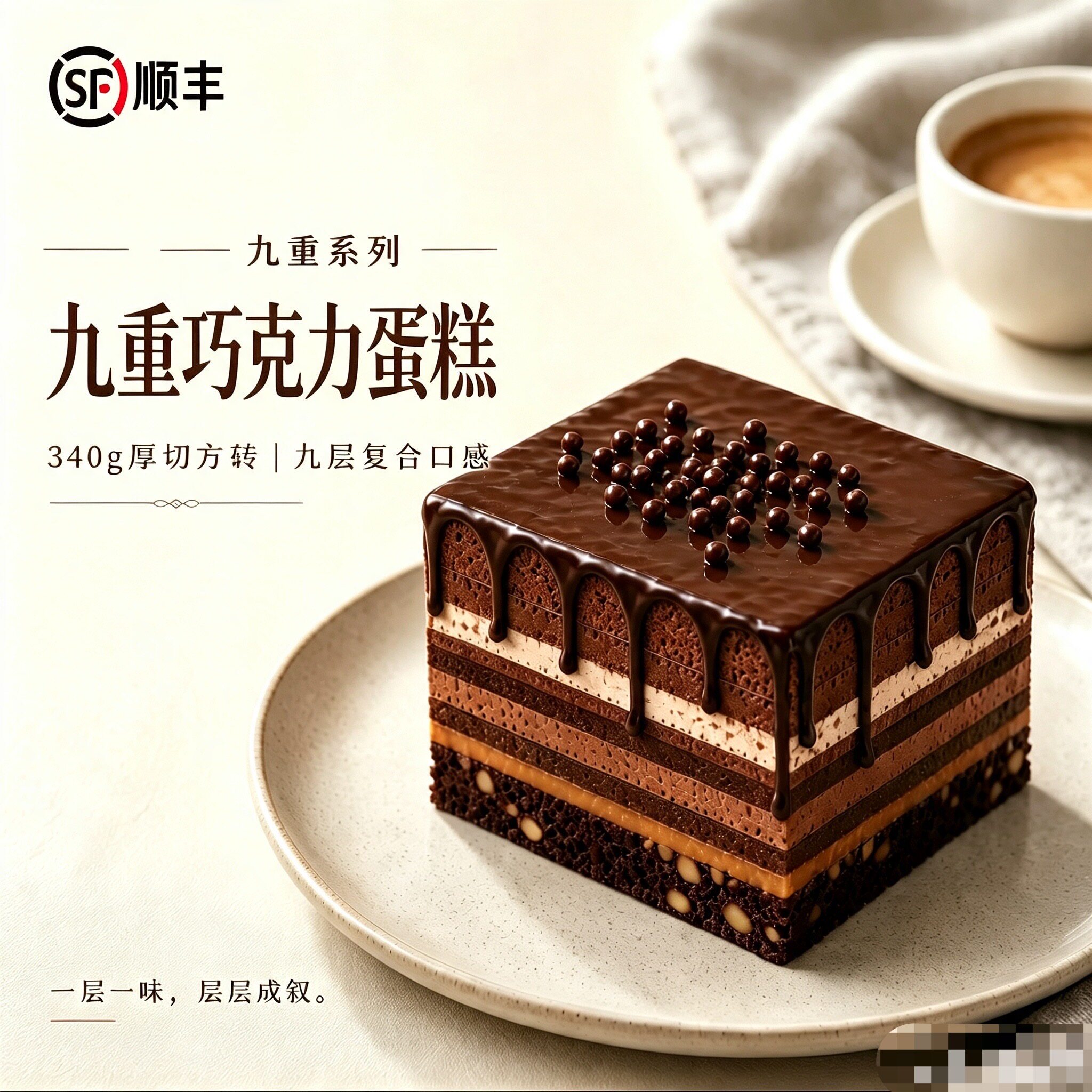 nb蛋糕同款九重巧克力罐罐纯脂抹茶盒子千层慕斯多层口感糕点甜品