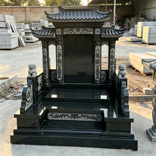 墓碑定制农村土葬大理石花岗岩石碑豪华土坟墓组合双人碑石刻字碑