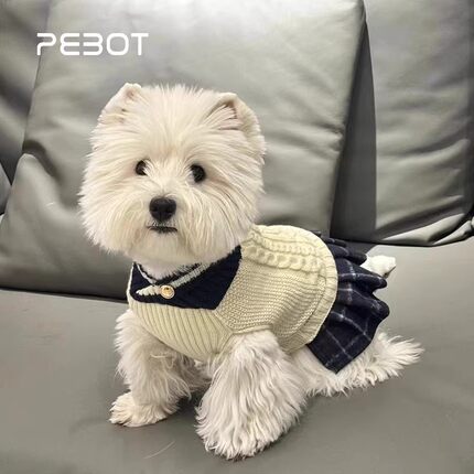 PEBOT狗狗衣服保暖校园背心JK可爱裙子小型犬猫咪毛衣
