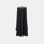 宝剑腰头垂感百搭宽松阔腿裤 「 异形裙裤 」差池_黑 凌鸦ILNya