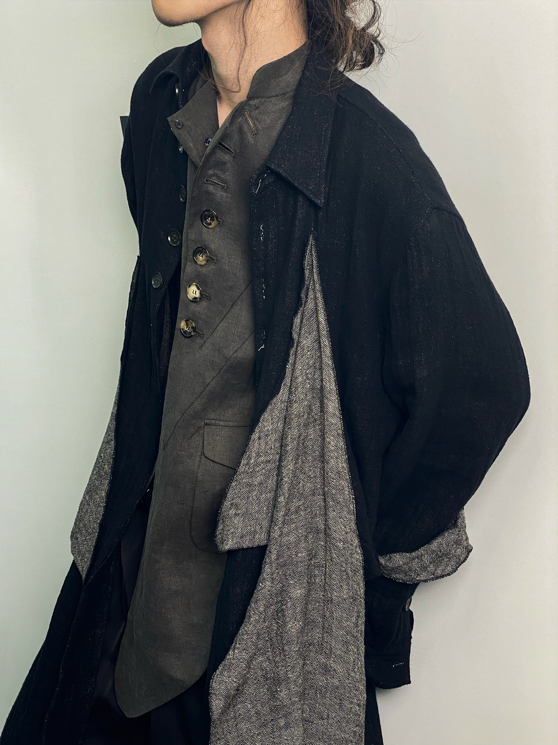 ILNya凌鸦-棉麻长大衣棉麻色织