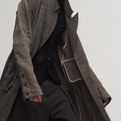 「 复古慵懒风毛边拼接大衣 旧化瀑布风衣 凌鸦ILNya 」差池_褐