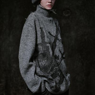 凌鸦ILNya-宝剑双面提花毛衣